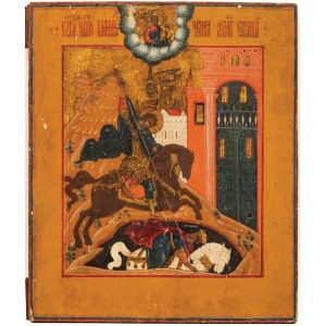 IKONA, ŚWIĘTY DEMETRIUSZ SOLUŃSKI, Rosja, XIX w.