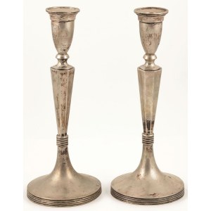 PARA OF SINGLE-Flame Candlesticks, Poland, Warsaw, 1921-31