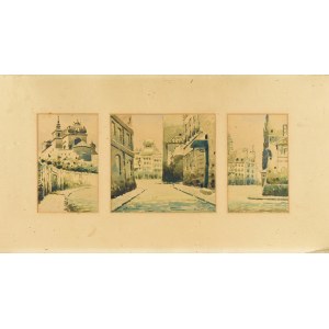 J. CZELLI (začiatok 20. storočia), Triptych, WARSAW'S STREET, asi 1930