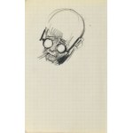 Henryk UZIEMBŁO (1879-1949), Szkic głowy mężczyzny w okularach