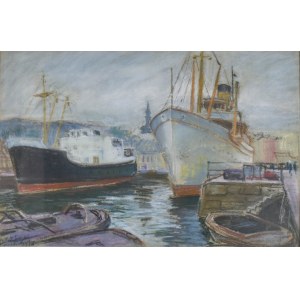 Władysław SERAFIN (1905-1988), Im Hafen von Stavanger, 1956
