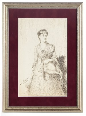 Lucjan Przepiórski (1830 Wilno - 1911 Paryż), Portret damy z wachlarzem, 1884 r.