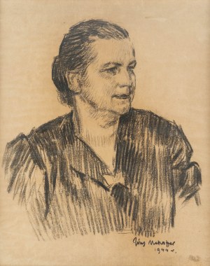 Józef Mehoffer (1869 Ropczyce - 1946 Wadowice), Portret kobiety (Matka żony), 1944 r.