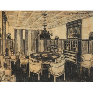 Henryk Uziembło (1879 Myślachowice - 1949 Kraków), Interior of the Uziembło mansion in Batowice, 1913.