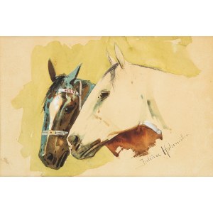 Juliusz Holzmüller (1876 Bolechów - 1932 Lviv), Study of two horse heads