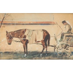 Juliusz Holzmüller (1876 Bolechów - 1932 Lviv), Harness with coachman