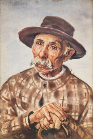 Jerzy M. Rupniewski (1886-1950), Portret staruszka w kapeluszu, 1931 r.