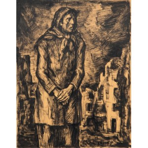 Maurycy Mędrzycki (1890 Lodž - 1951 Paul de Vance), Žena ve varšavském ghettu, 1950