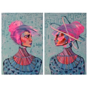 Anna OLESZKIEWICZ (b. 1992), Artificial Intelligence, diptych, 2023