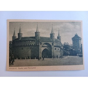 POSTCARD KRAKOW BARBICAN AND FLORIAŃSKA GATE