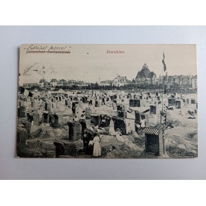 POCZTÓWKA ŚWINOUJŚCIE OSTSEEBAD SWINEMUNDE PLAŻA PRZEDWOJENNA 1928 R
