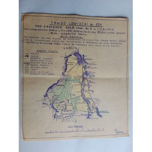 MAPKA OBWÓD ŁOWIECKI LUBLIN SKALA 1:100 000