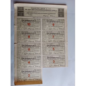 TALON DO AKCJI NR 267 FIRMA DEGES BYTOM GÓRNY ŚLĄSK 1931 R