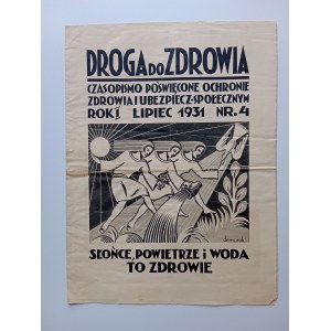 CZASOPISMO DROGA DO ZDROWIA, SŁOŃCE, POWIETRZE I WODA TO ZDROWIE, LIPIEC 1931 R