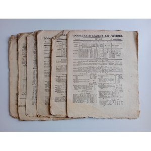 DODATEK DO GAZETY LWOWSKIEJ, LWÓW 1838 R, 3 SZT. W ZESTAWIE