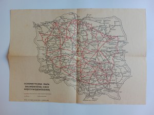 MAPA DALEKOBIEŻNEJ SIECI MIĘDZYWOJEWÓDZKIEJ I SCHEMATYCZNA MAPA SIECI AUTOBUSOWEJ WOJEWÓDZTWA BYDGOSKIEGO 1965 R