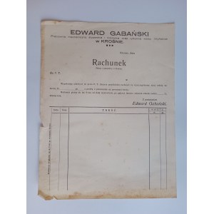 RACHUNEK KROSNO, EDWARD GABAŃSKI, PRACOWNIA MECHANICZNO ŚLUSARSKA I TOKARSKA, RYFLARNIA WALCY MŁYŃSKICH, PRZEDWOJENNY