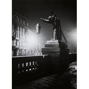 Anatol Węcławski ( 1891 - 1985 ), Jesus in front of the Basilica of the Holy Cross in Warsaw, 1930