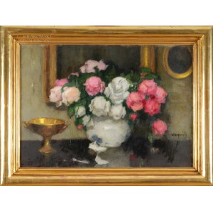 Alfons KARPIŃSKI (1875-1961), Martwa natura z różami