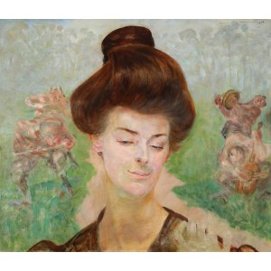 Jacek MALCZEWSKI (1854-1929), Melodie (Portrét Michaliny Janoszanky s fauny) (1906)