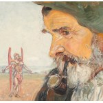 Wlastimil HOFMAN (1881-1970), Ein alter Mann mit einem Engel (1922)