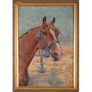 Jerzy KOSSAK (1886-1955), A head of a horse in blue bridle