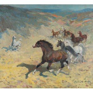 Jerzy POTRZEBOWSKI (1921-1974), Galloping horses