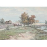 Edward MESJASZ (1929-2007), Rural landscape with a cart (1989)