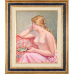 Stanisław ŻURAWSKI (1889-1976), Half nude of a blonde with a mirror