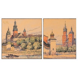 Adam SETKOWICZ (1876-1945), Ansichten von Krakau - ein Satz von zwei kolorierten Zinkographien.