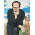 Wlastimil HOFMAN (1881-1970), Zamyślenie - Porträt von Wenzel mit alten Ruinen im Hintergrund (1968)