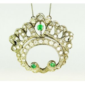 Gold pendant with diamonds and emeralds (93)