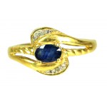 Gold ring with sapphire and diamonds (22)