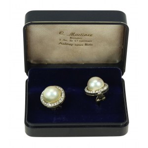 Kolczyki złote z diamentami oraz perłą (43)
