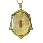 Wisior złoty w formie sekretnika z emalią złotniczą (100)