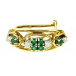 Gold set: ring and earrings with diamonds and emeralds (78)