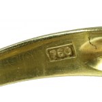 Pierścionek złoty z szafirem oraz diamentami (80)