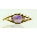 Gold brooch with amethyst and pearls (81)
