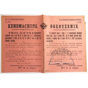 NOTICE. Kundmachung.