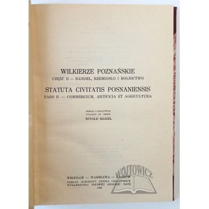 MAISEL Witold, Wilkierze poznańskie.