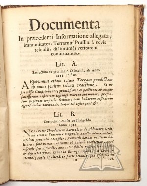 (FREDER Henryk), Informatio De Juribus Terrarum Prussiae & Civitatis Gedanensis.