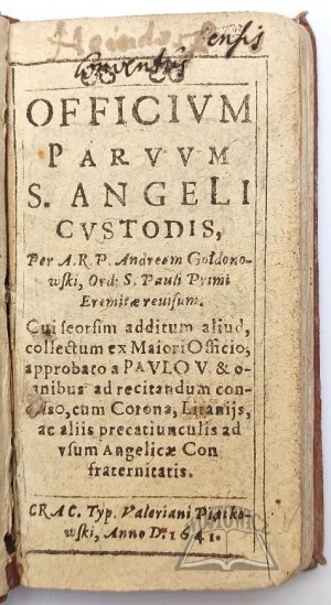 GOLDONOWSKI Andrew, Officium parvum S. Angelis Custodis.