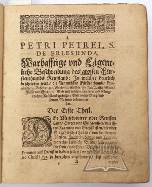 PETREIUS Peter, Historien und Bericht Von dem Großfürstenthumb Muschkow /