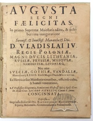 WITELIUS Giacomo, Augusta Regni Faelicitas,