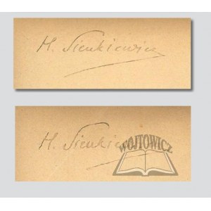 (SIENKIEWICZ Henryk. 2 AUTOGRAFY). Goethe (Johann Wolfgang) - Wilhelm Meister.