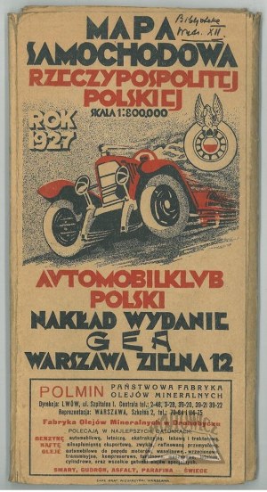 (POLOGNE). Carte routière de la République de Pologne. 4 cartes.