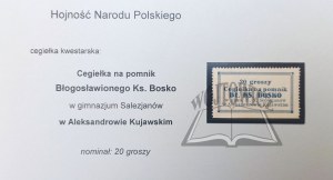 (HOJNOŚĆ Narodu Polskiego). Brick for the monument to Blessed Fr. Bosco.
