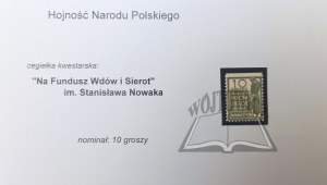 (LOGEMENT DU PEUPLE POLONAIS). Pour un fonds pour les veuves et les orphelins portant le nom de Stanislaw Nowak.