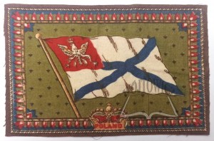 (PIATTO). Bandiera della Polonia. (Croce di Sant'Andrea).