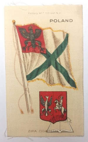 (PLATE). Flagge von Polen. (Andreaskreuz).